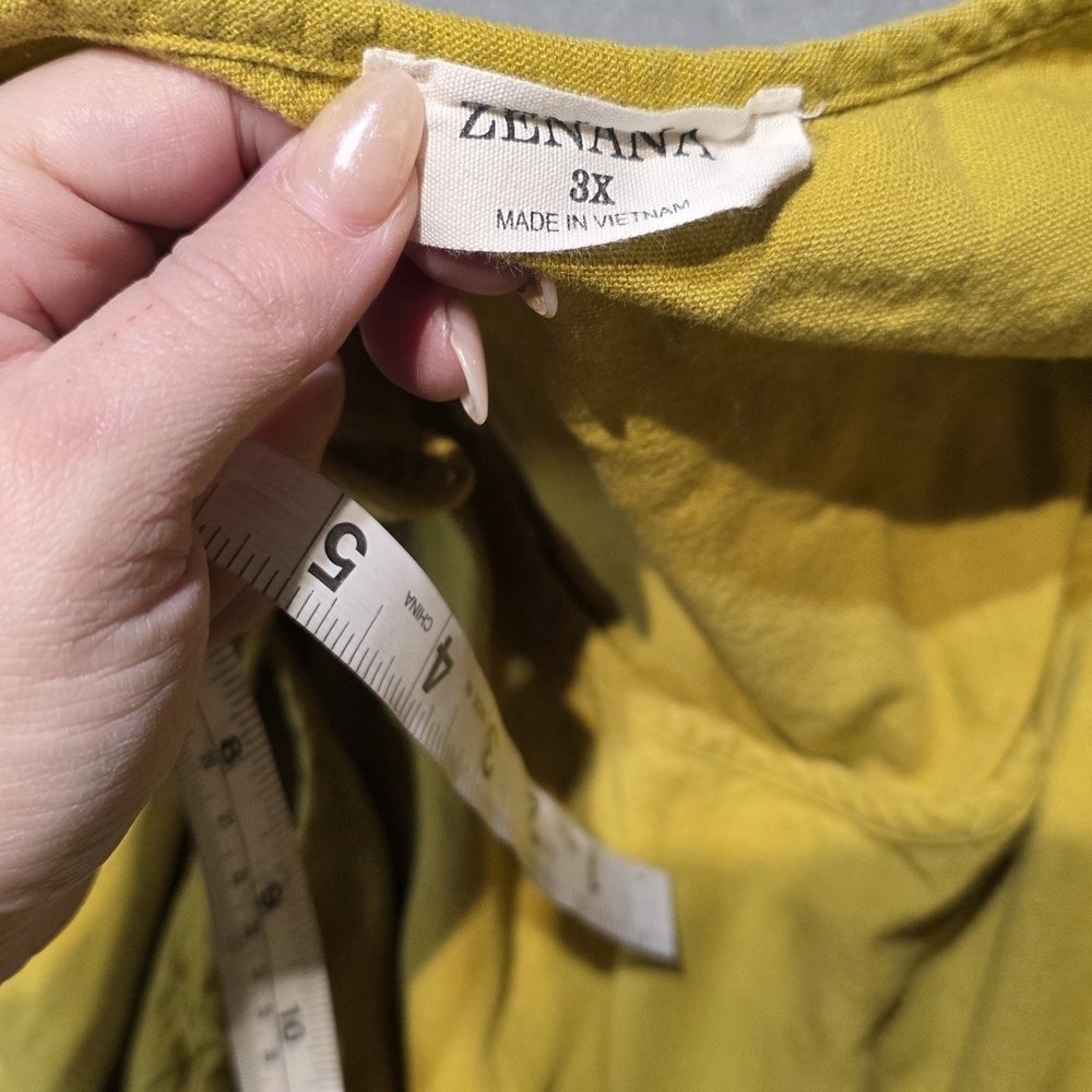 Zenana Outfitters Yellowish Green Jumpsuit 3X EUC PTP 25 - Picture 4 of 5